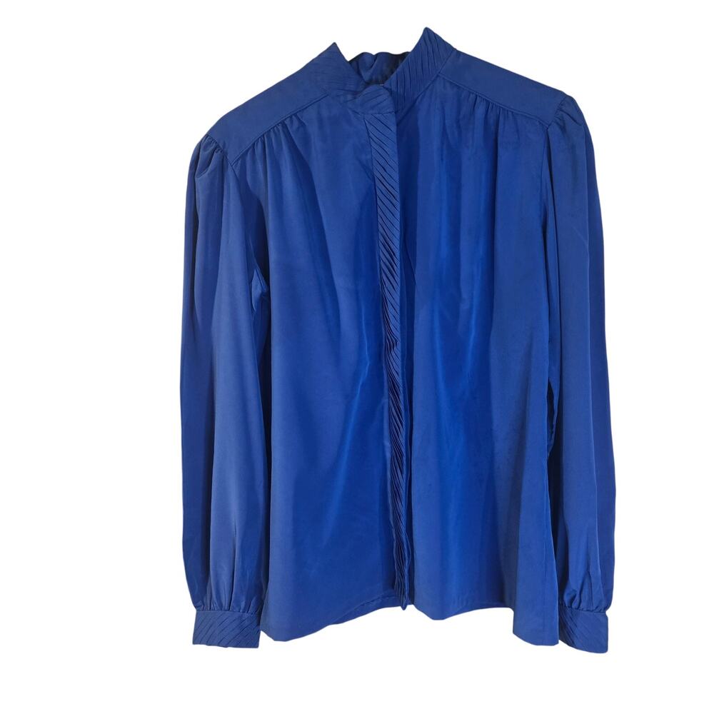 GAILORD Royal Blue Vintage Blouse - 14 - Long Sleeve Classic [0419]